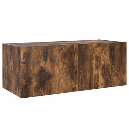 TV-Wandschrank mit LED-Leuchten Räuchereiche 80x35x31 cm