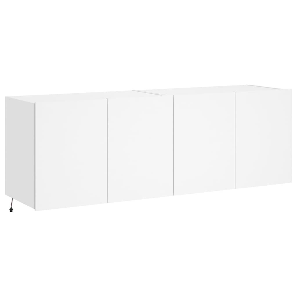 vidaXL TV-Wandschränke mit LED-Leuchten 2 Stk. Weiß 60x35x41 cm