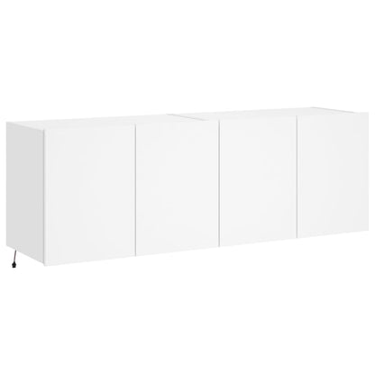 vidaXL TV-Wandschränke mit LED-Leuchten 2 Stk. Weiß 60x35x41 cm