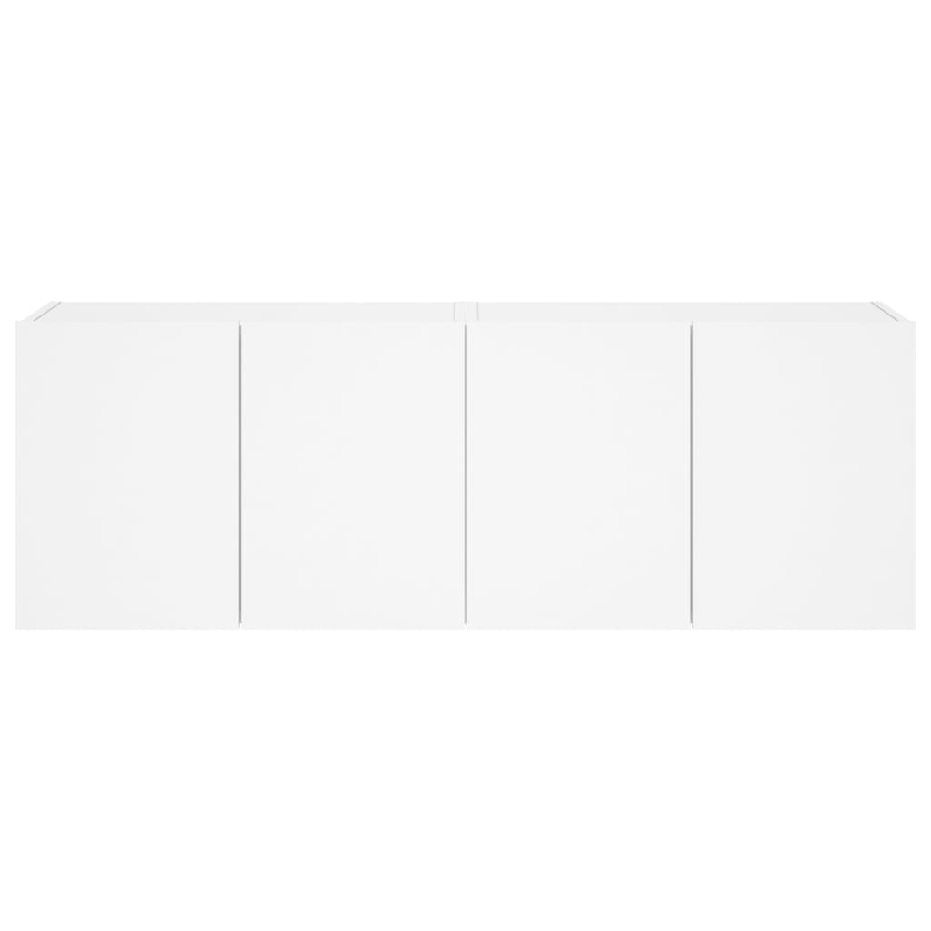 vidaXL TV-Wandschränke mit LED-Leuchten 2 Stk. Weiß 60x35x41 cm
