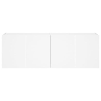 vidaXL TV-Wandschränke mit LED-Leuchten 2 Stk. Weiß 60x35x41 cm