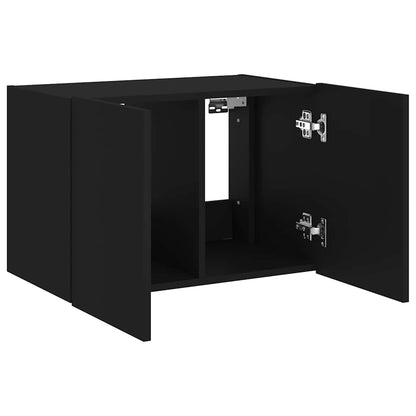 vidaXL TV-Wandschrank mit LED-Leuchten Schwarz 60x35x41 cm
