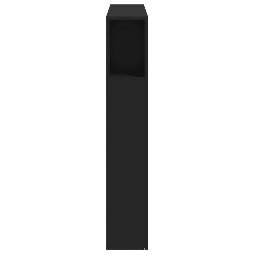 vidaXL LED-Kopfteil Schwarz 100x18,5x103,5 cm Holzwerkstoff