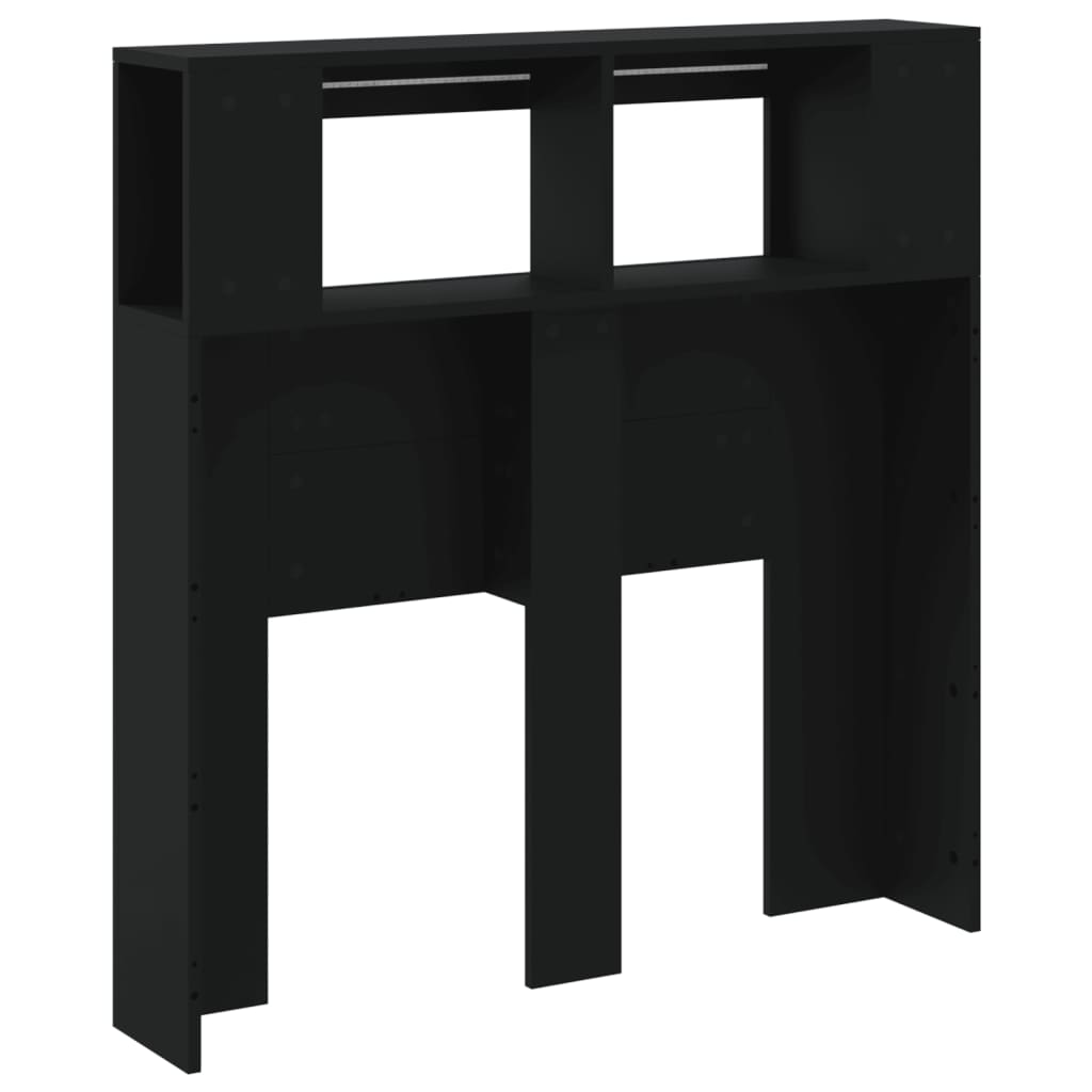 vidaXL LED-Kopfteil Schwarz 100x18,5x103,5 cm Holzwerkstoff