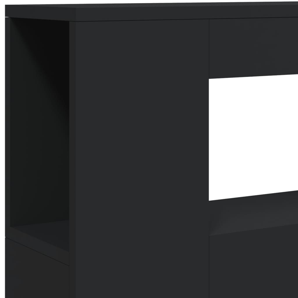 vidaXL LED-Kopfteil Schwarz 100x18,5x103,5 cm Holzwerkstoff