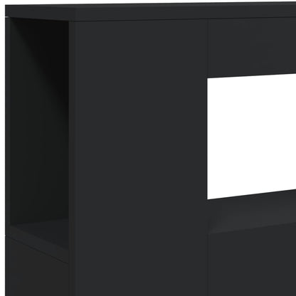 vidaXL LED-Kopfteil Schwarz 100x18,5x103,5 cm Holzwerkstoff