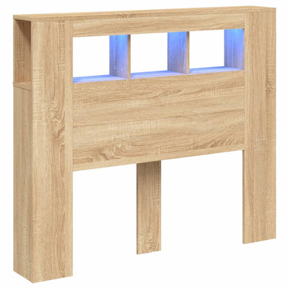 vidaXL LED-Kopfteil Sonoma Eiche 120x18,5x103,5 cm Holzwerkstoff