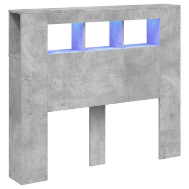 vidaXL LED-Kopfteil Betongrau 120x18,5x103,5 cm Holzwerkstoff