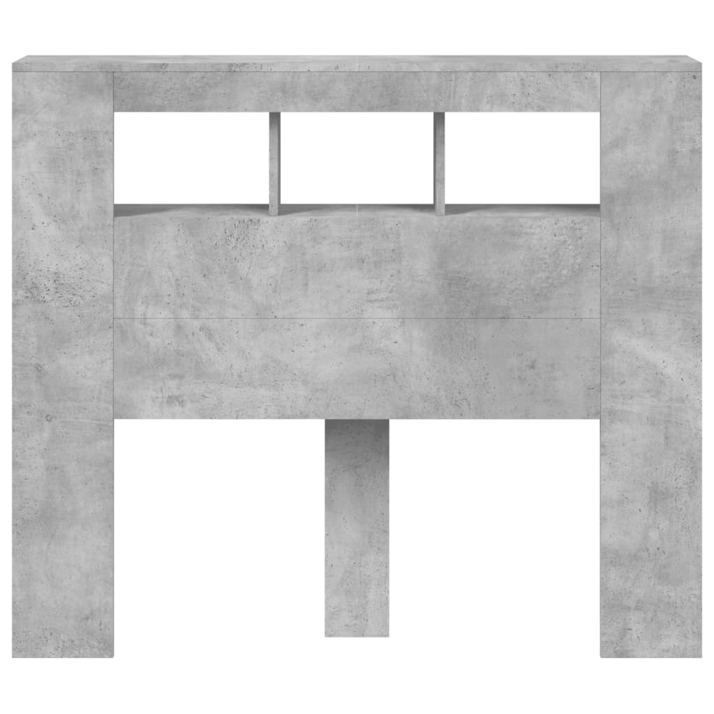 vidaXL LED-Kopfteil Betongrau 120x18,5x103,5 cm Holzwerkstoff