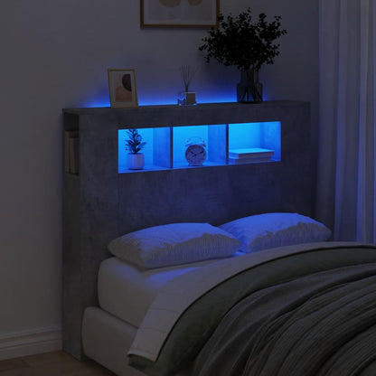 vidaXL LED-Kopfteil Betongrau 120x18,5x103,5 cm Holzwerkstoff
