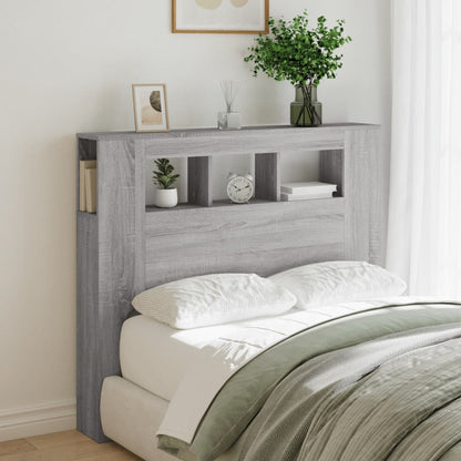 vidaXL LED-Kopfteil Grau Sonoma 120x18,5x103,5 cm Holzwerkstoff