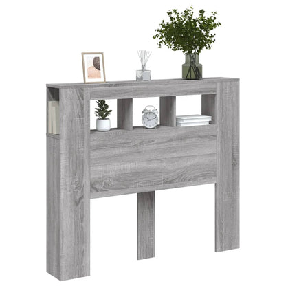 vidaXL LED-Kopfteil Grau Sonoma 120x18,5x103,5 cm Holzwerkstoff