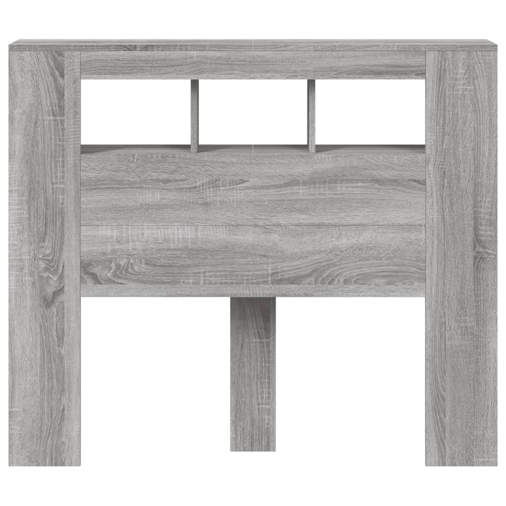 vidaXL LED-Kopfteil Grau Sonoma 120x18,5x103,5 cm Holzwerkstoff