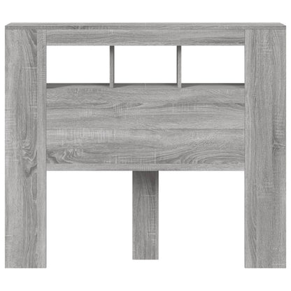 vidaXL LED-Kopfteil Grau Sonoma 120x18,5x103,5 cm Holzwerkstoff