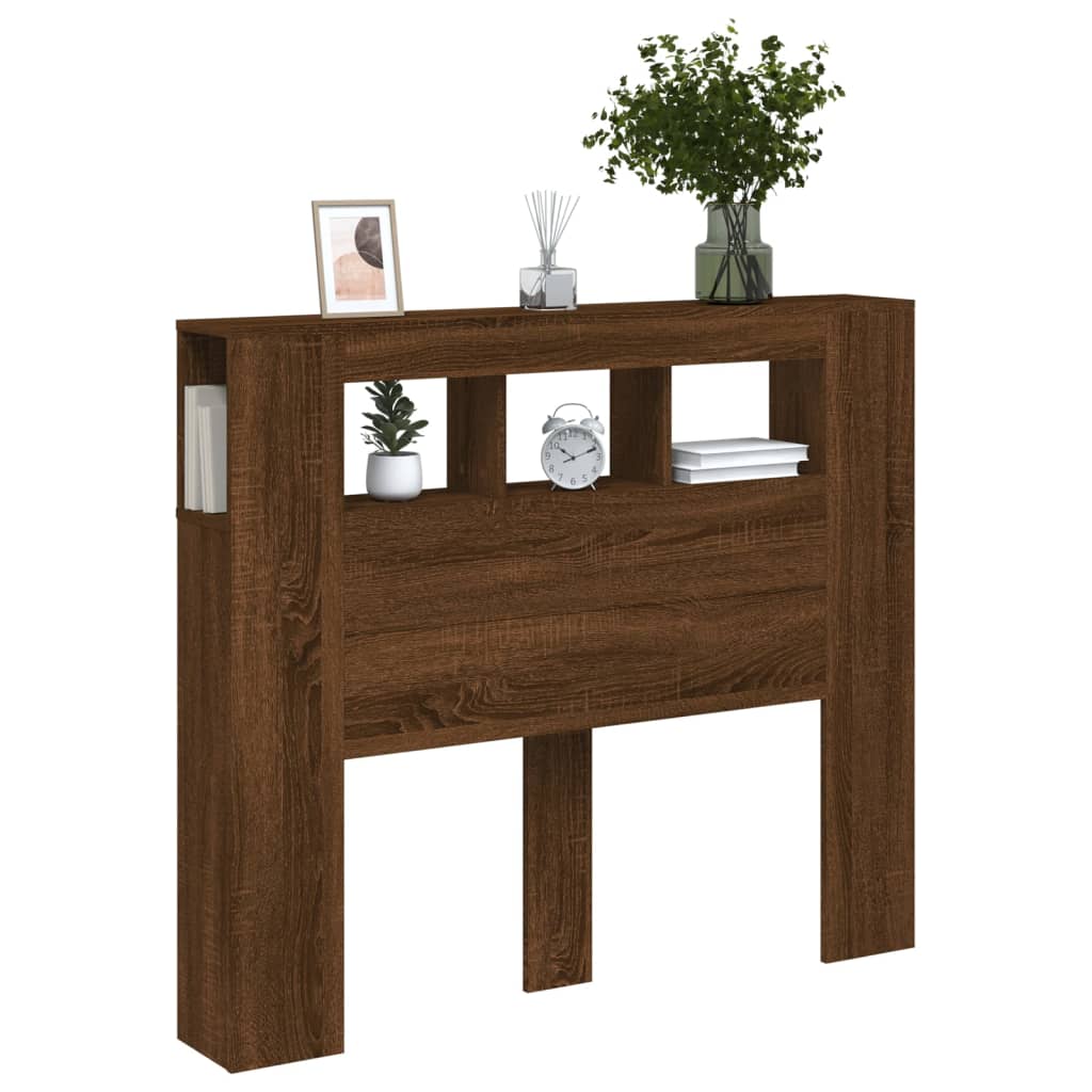 vidaXL LED-Kopfteil Braun Eichen-Optik 120x18,5x103,5 cm Holzwerkstoff