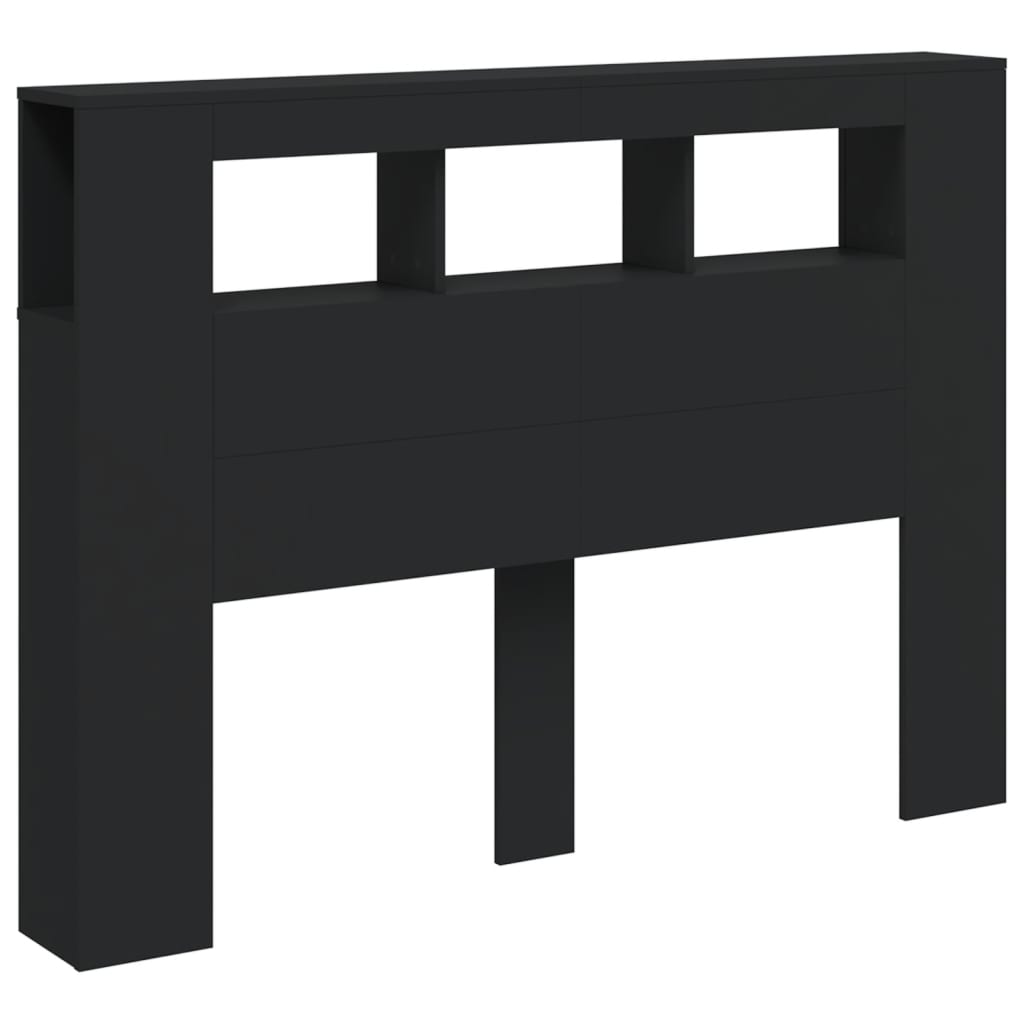 vidaXL LED-Kopfteil Schwarz 140x18,5x103,5 cm Holzwerkstoff