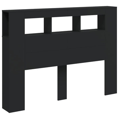 vidaXL LED-Kopfteil Schwarz 140x18,5x103,5 cm Holzwerkstoff