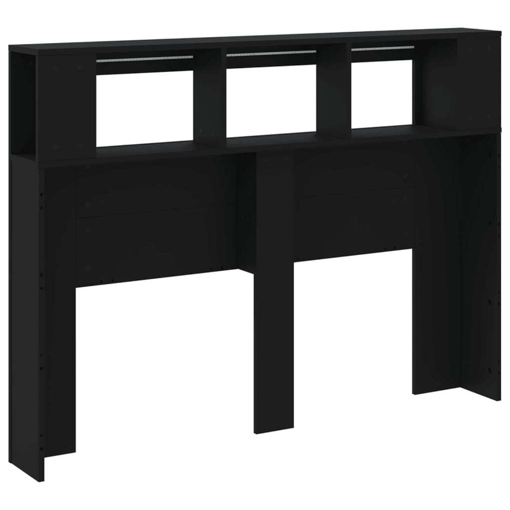 vidaXL LED-Kopfteil Schwarz 140x18,5x103,5 cm Holzwerkstoff