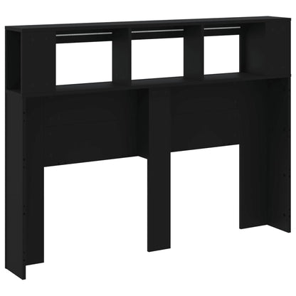 vidaXL LED-Kopfteil Schwarz 140x18,5x103,5 cm Holzwerkstoff