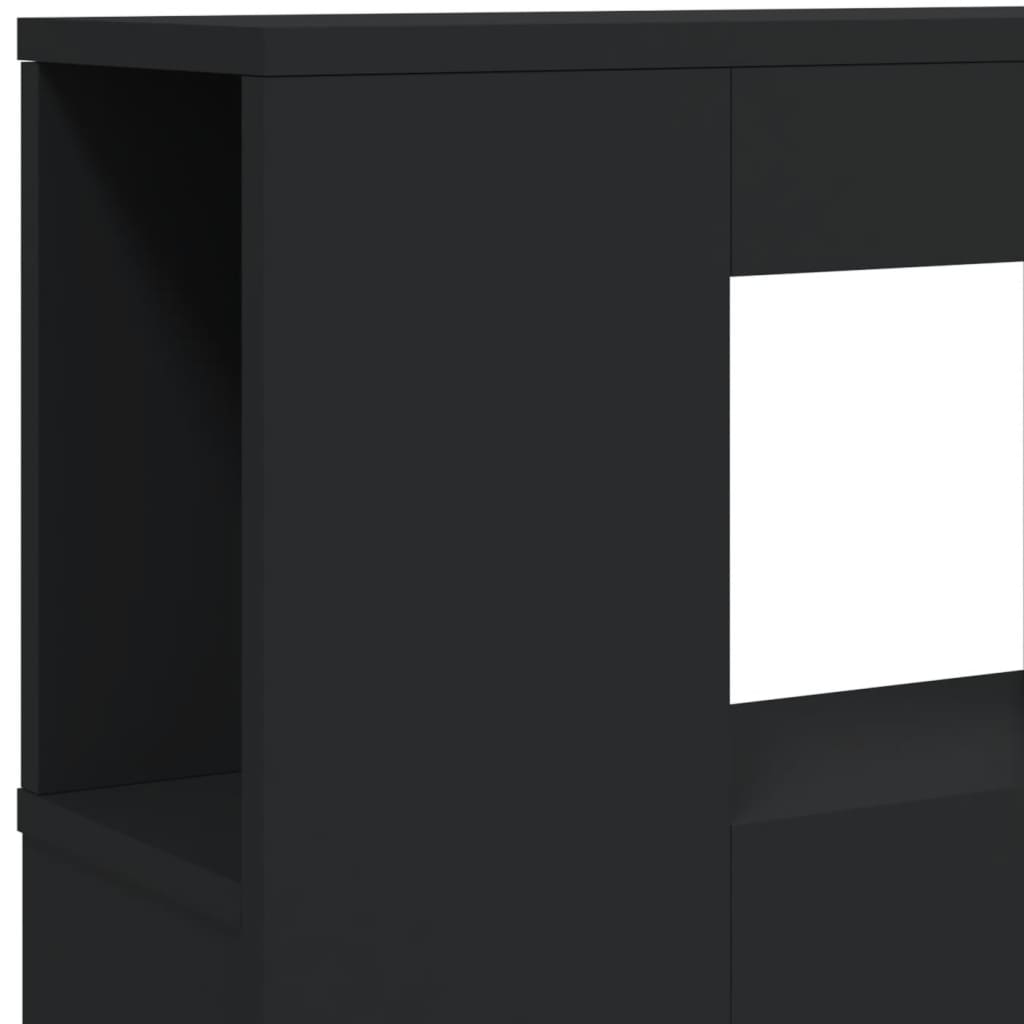 vidaXL LED-Kopfteil Schwarz 140x18,5x103,5 cm Holzwerkstoff