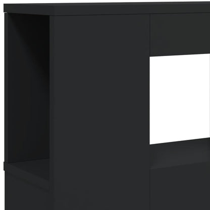 vidaXL LED-Kopfteil Schwarz 140x18,5x103,5 cm Holzwerkstoff