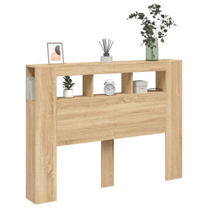 vidaXL LED-Kopfteil Sonoma Eiche 140x18,5x103,5 cm Holzwerkstoff