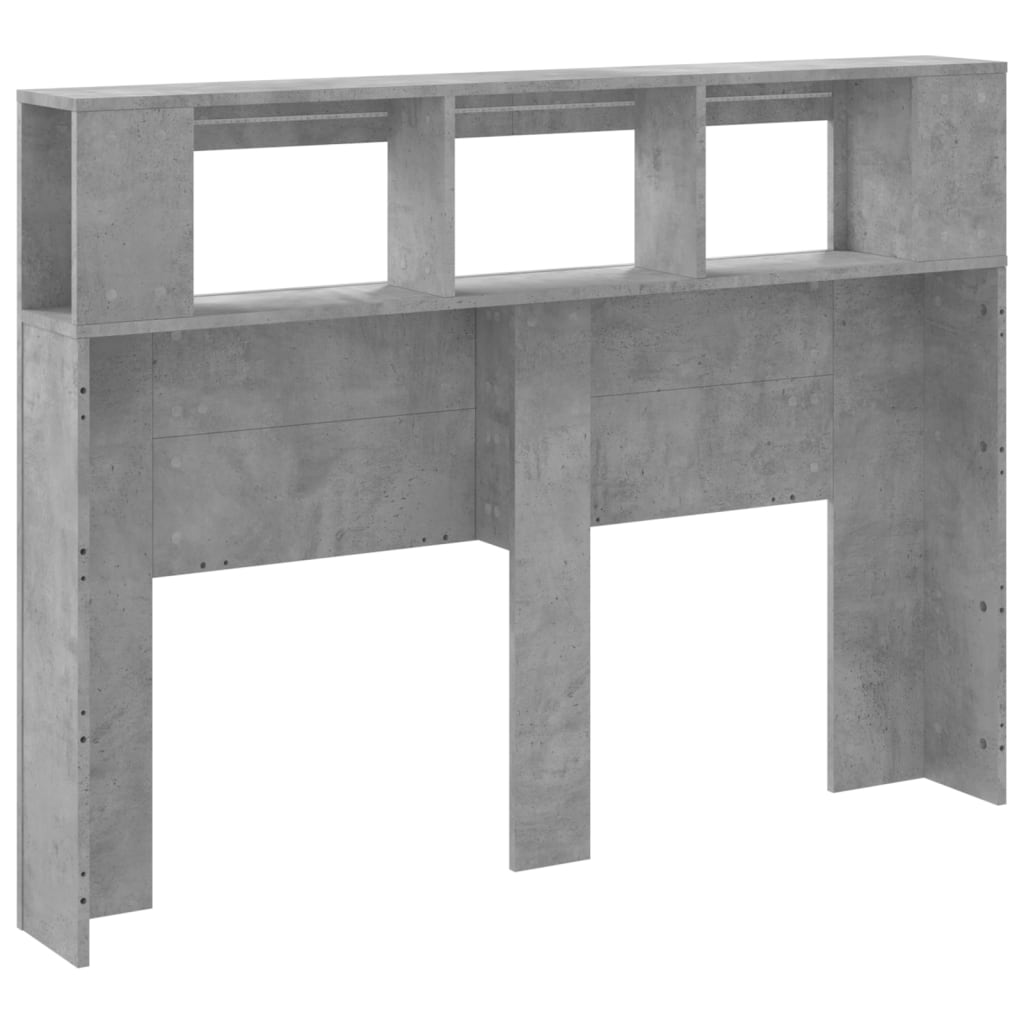 vidaXL LED-Kopfteil Betongrau 140x18,5x103,5 cm Holzwerkstoff