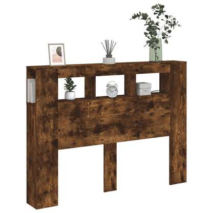 vidaXL LED-Kopfteil Räuchereiche 140x18,5x103,5 cm Holzwerkstoff