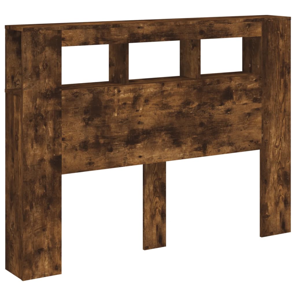 vidaXL LED-Kopfteil Räuchereiche 140x18,5x103,5 cm Holzwerkstoff
