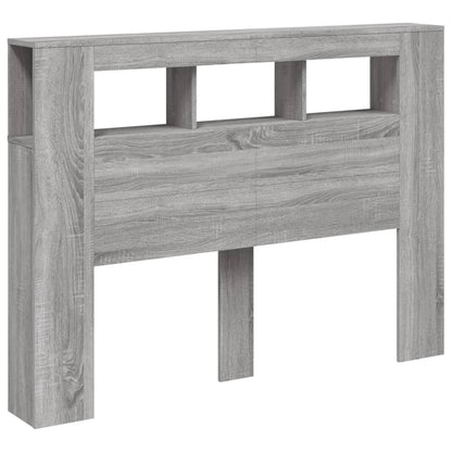 vidaXL LED-Kopfteil Grau Sonoma 140x18,5x103,5 cm Holzwerkstoff