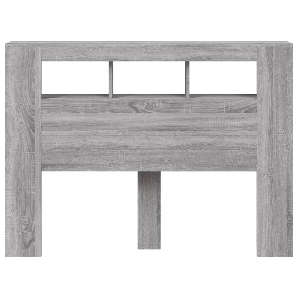 vidaXL LED-Kopfteil Grau Sonoma 140x18,5x103,5 cm Holzwerkstoff