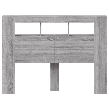 vidaXL LED-Kopfteil Grau Sonoma 140x18,5x103,5 cm Holzwerkstoff