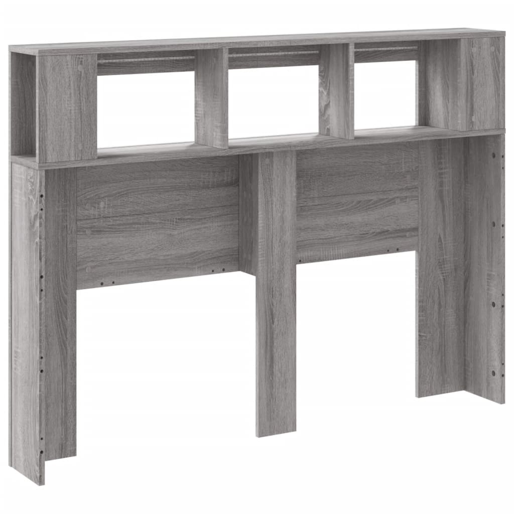 vidaXL LED-Kopfteil Grau Sonoma 140x18,5x103,5 cm Holzwerkstoff