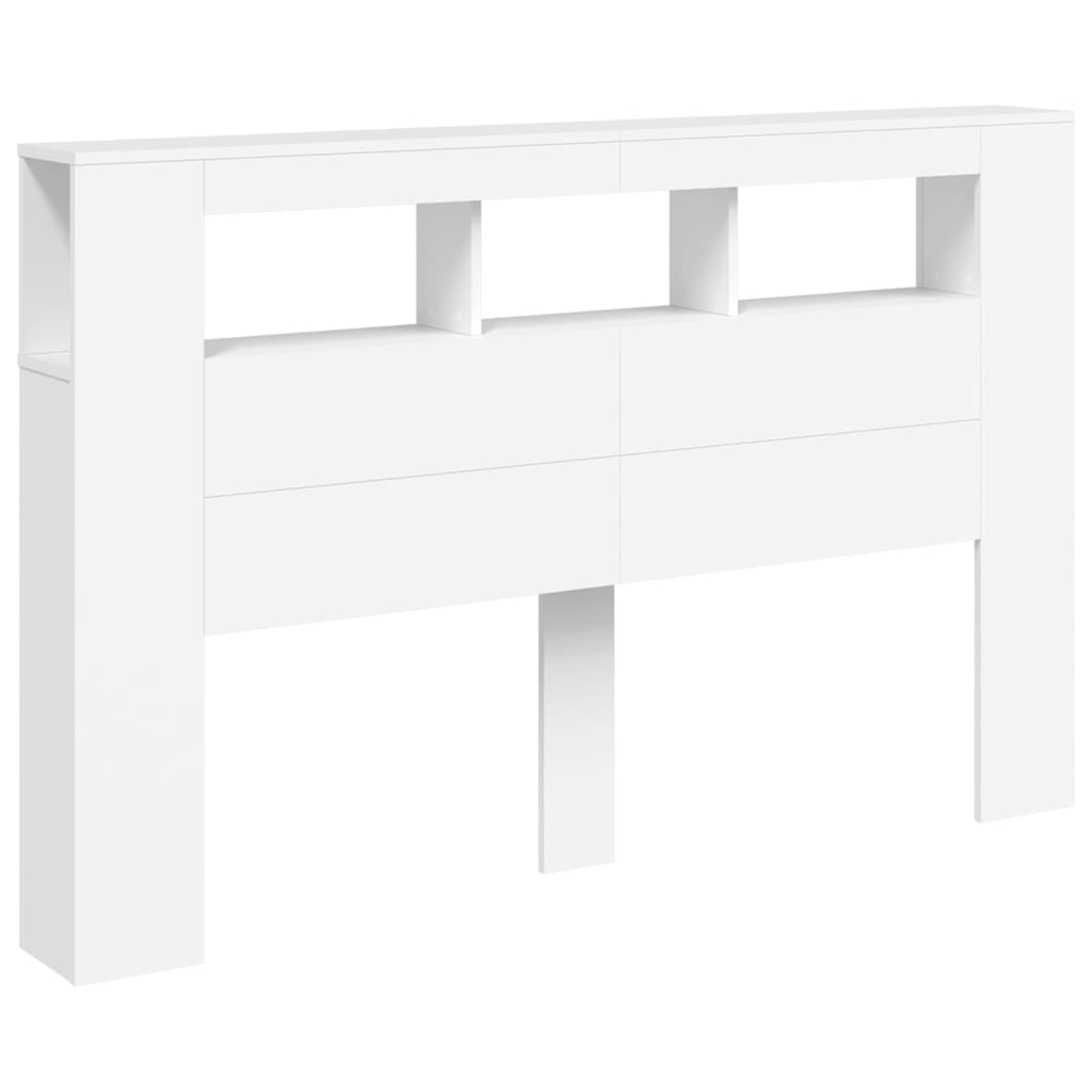 vidaXL LED-Kopfteil Weiß 160x18,5x103,5 cm Holzwerkstoff