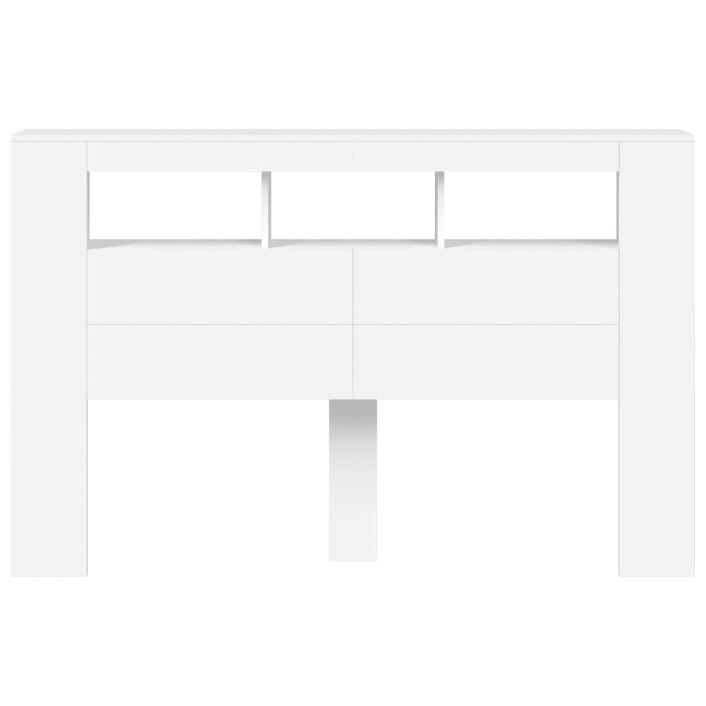 vidaXL LED-Kopfteil Weiß 160x18,5x103,5 cm Holzwerkstoff