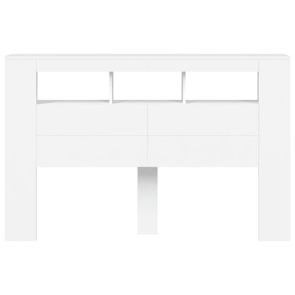 vidaXL LED-Kopfteil Weiß 160x18,5x103,5 cm Holzwerkstoff
