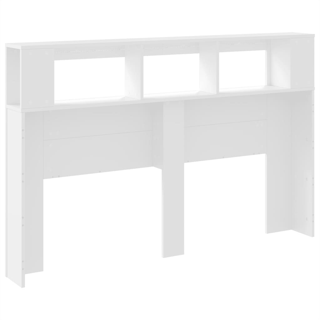 vidaXL LED-Kopfteil Weiß 160x18,5x103,5 cm Holzwerkstoff