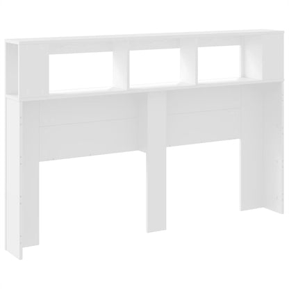 vidaXL LED-Kopfteil Weiß 160x18,5x103,5 cm Holzwerkstoff