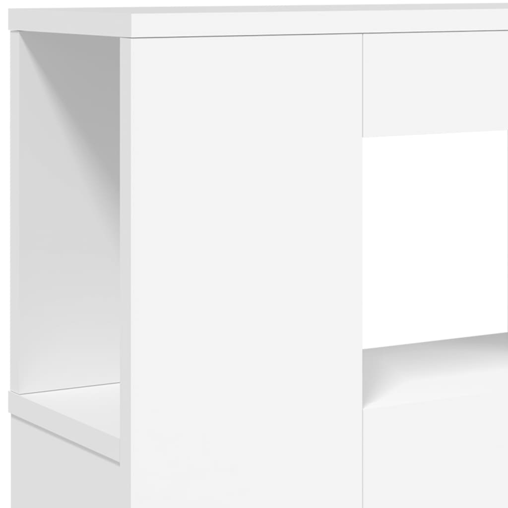 vidaXL LED-Kopfteil Weiß 160x18,5x103,5 cm Holzwerkstoff