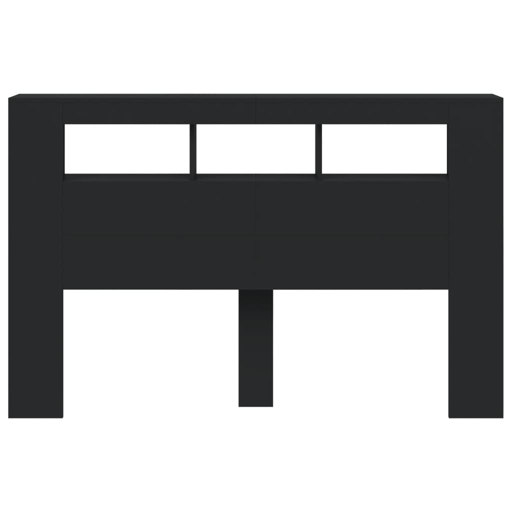 vidaXL LED-Kopfteil Schwarz 160x18,5x103,5 cm Holzwerkstoff