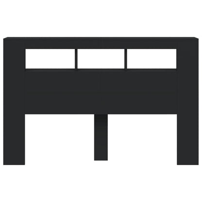 vidaXL LED-Kopfteil Schwarz 160x18,5x103,5 cm Holzwerkstoff