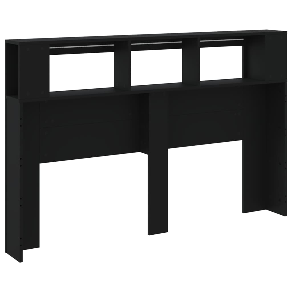 vidaXL LED-Kopfteil Schwarz 160x18,5x103,5 cm Holzwerkstoff
