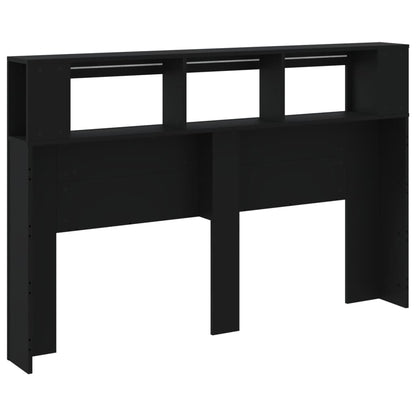vidaXL LED-Kopfteil Schwarz 160x18,5x103,5 cm Holzwerkstoff