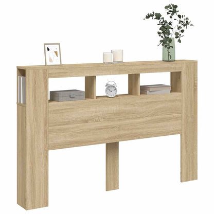 vidaXL LED-Kopfteil Sonoma Eiche 160x18,5x103,5 cm Holzwerkstoff