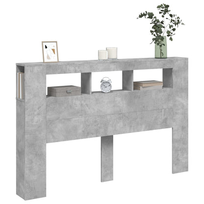 vidaXL LED-Kopfteil Betongrau 160x18,5x103,5 cm Holzwerkstoff