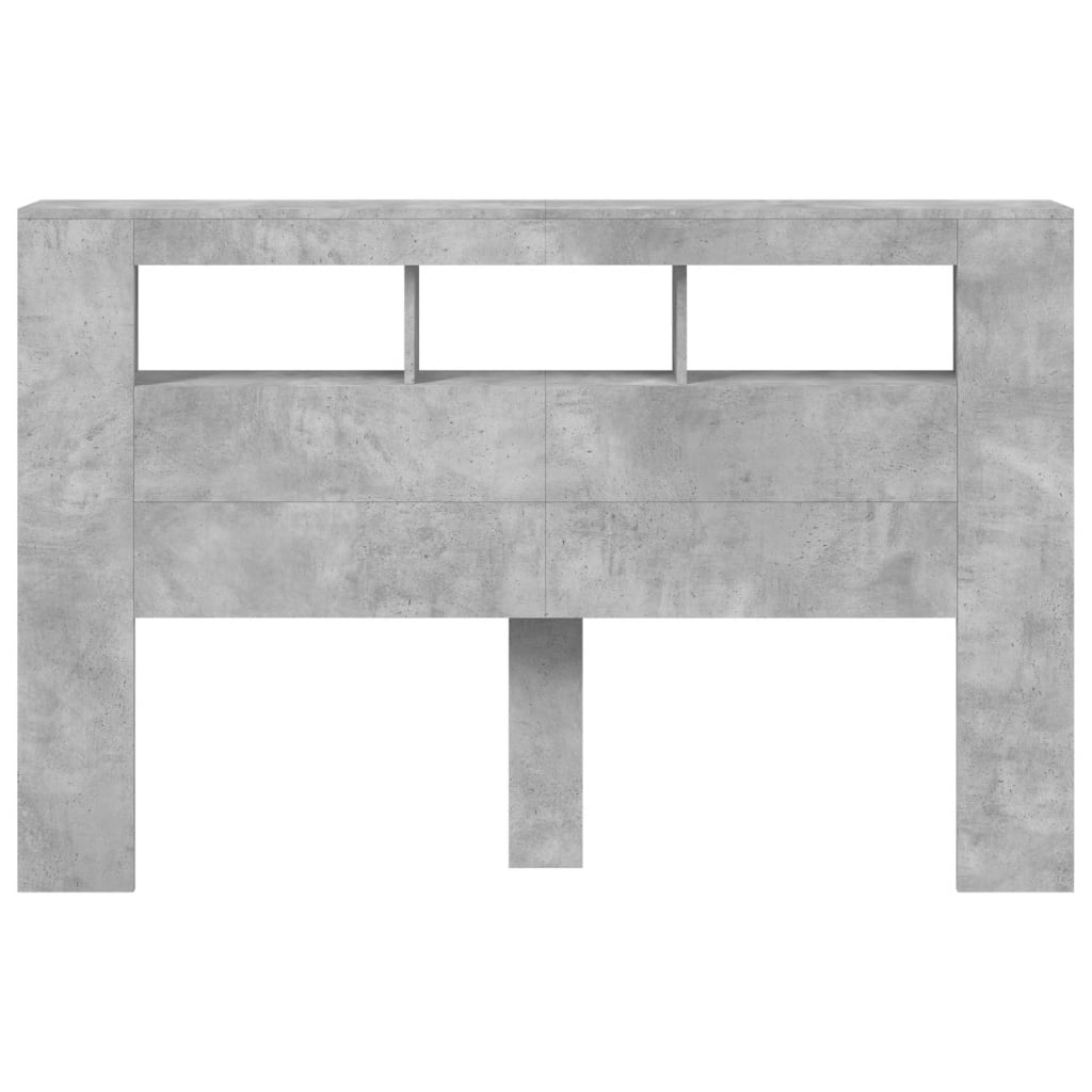 vidaXL LED-Kopfteil Betongrau 160x18,5x103,5 cm Holzwerkstoff