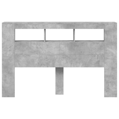 vidaXL LED-Kopfteil Betongrau 160x18,5x103,5 cm Holzwerkstoff