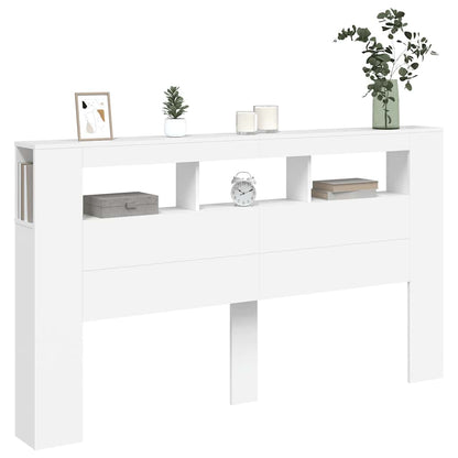 vidaXL LED-Kopfteil Weiß 180x18,5x103,5 cm Holzwerkstoff