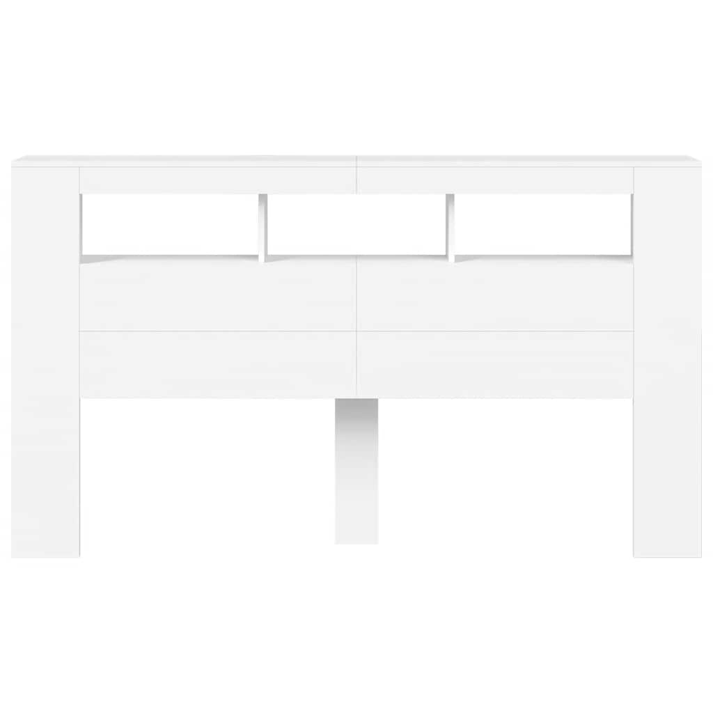vidaXL LED-Kopfteil Weiß 180x18,5x103,5 cm Holzwerkstoff