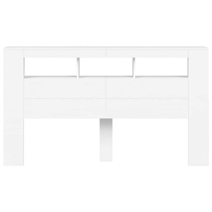 vidaXL LED-Kopfteil Weiß 180x18,5x103,5 cm Holzwerkstoff